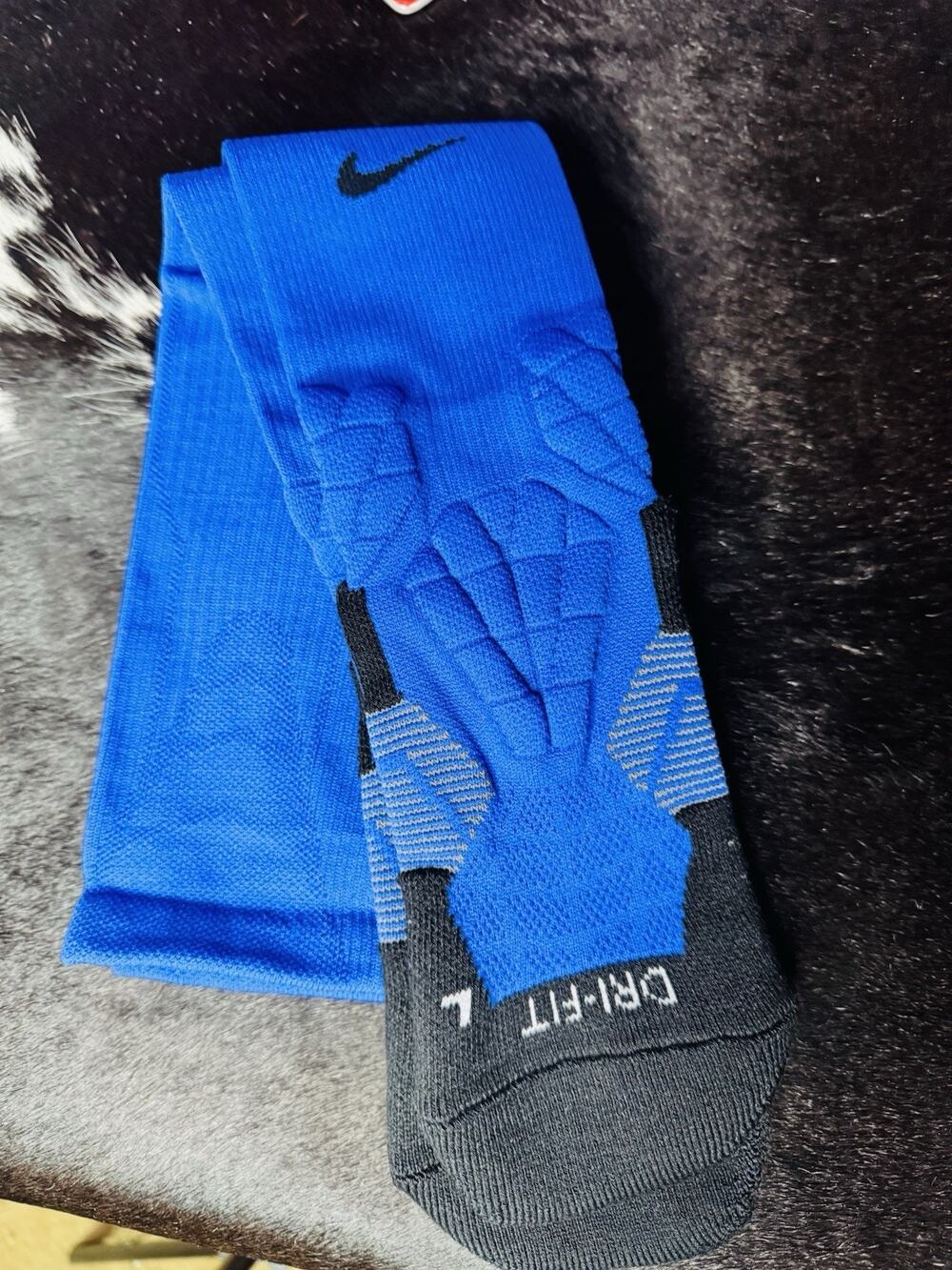 Nike Elite Vapor Football Cushion Socks Blue and Black Size Medium